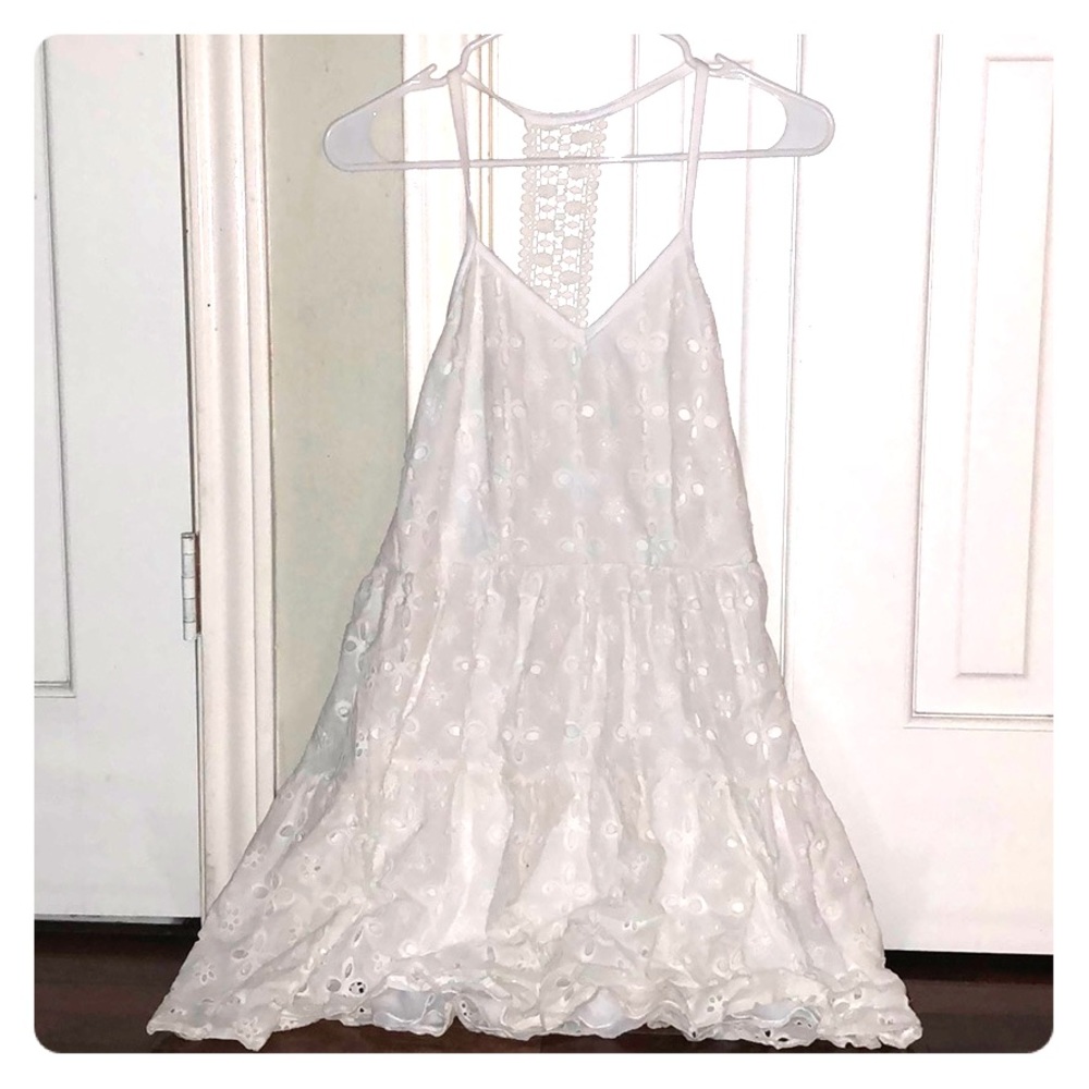 White ruffle dress